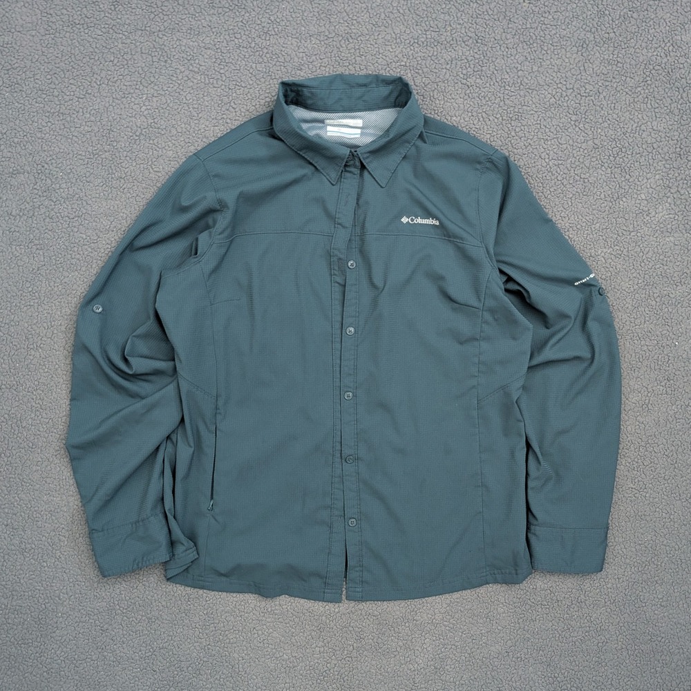 Columbia Silver Ridge Lite Shirt Womens XL Teal Green Long Sleeve Omni-Shade